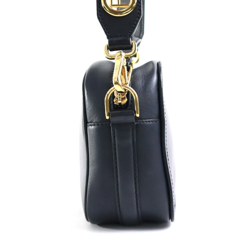 Fendi Cam Leather Gold Black Shoulder Bag